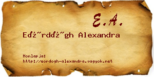 Eördögh Alexandra névjegykártya